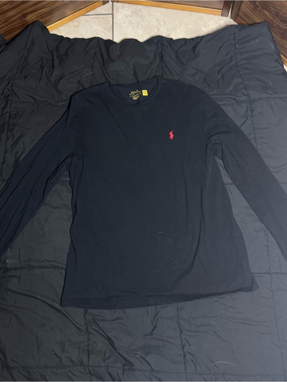 Polo Ralph Lauren Black Long Sleeve Tee with Red Pony🔥